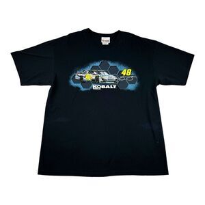 Vintage Jimmie Johnson T Shirt Mens XL NASCAR Lowes Faded Black Double Sided Y2K